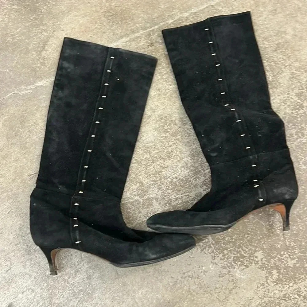 Bruno magli suede kitten heels pointy toe boots